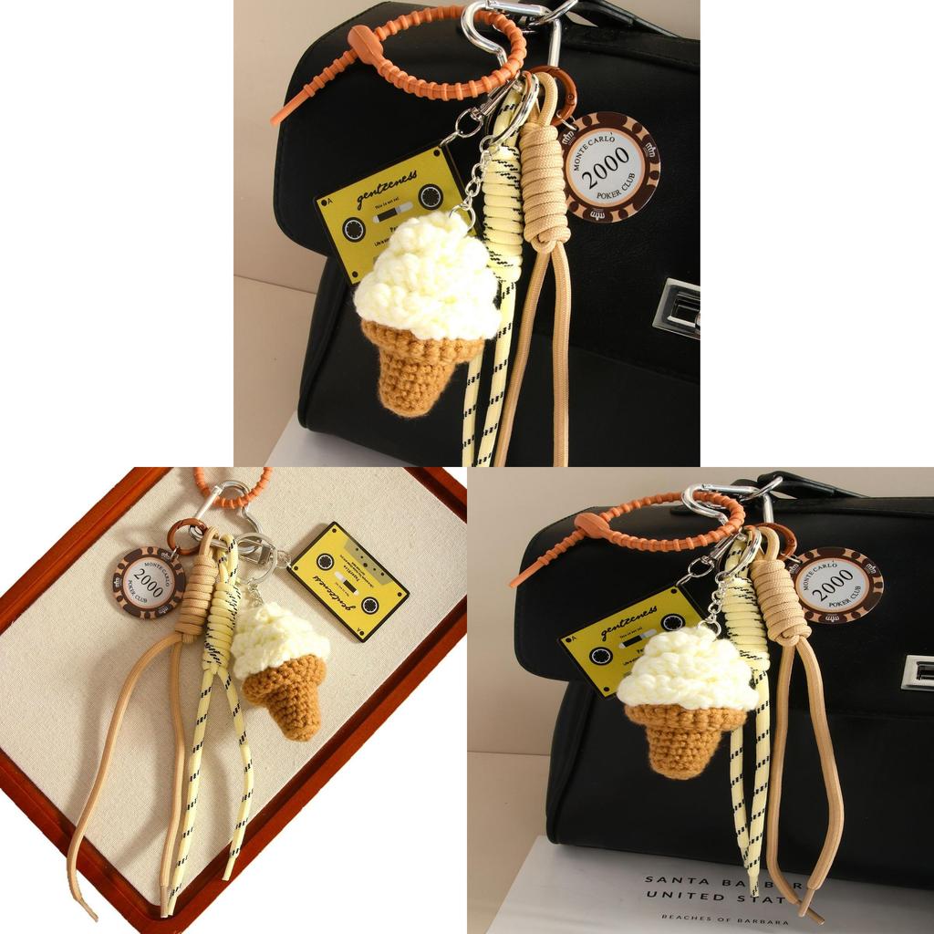 Ice Cream Bag Charm With Knitted Design For Personal Style And Gift Ideas