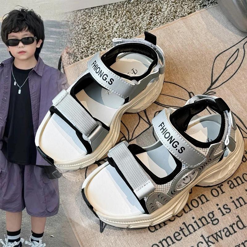 Boys Summer Sports Sandals for Boys Girls Kids Casual Summer Beach Sandals Open Toes Air Mesh Breathable Anti-kick Fashionable