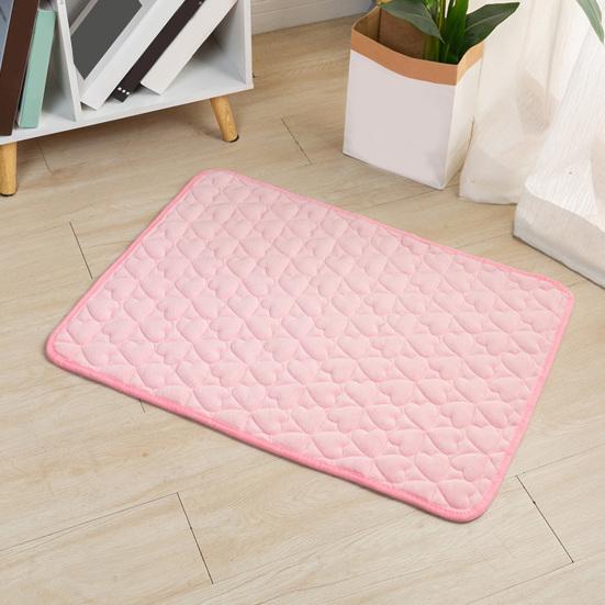 Pet Bed Non-slip Bottom Durable Seam Heart Pattern Skin-touch Comfortable Rest Cloth Padded