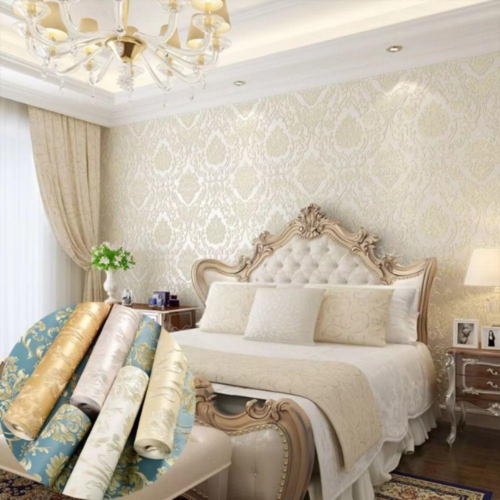 Thickened Peel and Stick Wall Sticker 3D Embossed Self-Adhesive 3D Embossed Wallpaper Washable Strippable
