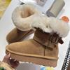 Women's Soft Elastic Thick Sole Winter Fur One Warm Cold Padded Snow Boots Non-slip Wear Casual Sports Cotton Boots