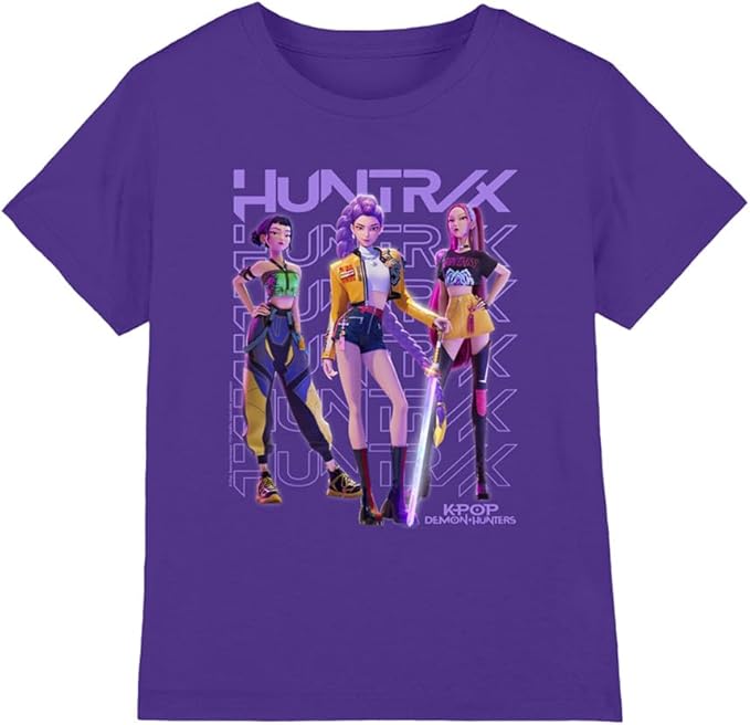 K-Pop Demon Hunters - Huntrix Huntr/X Golden Trio Pose Kids T-Shirt 140