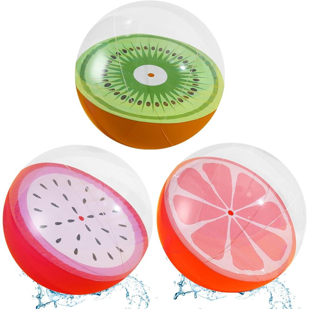 Balení 3 nafukovacích míčů do vody, 3D plážového míče, třpytivého míče do bazénu, nafukovacího míče na plavání na léto, k bazénu, na párty, na pláž, dárek k narozeninám