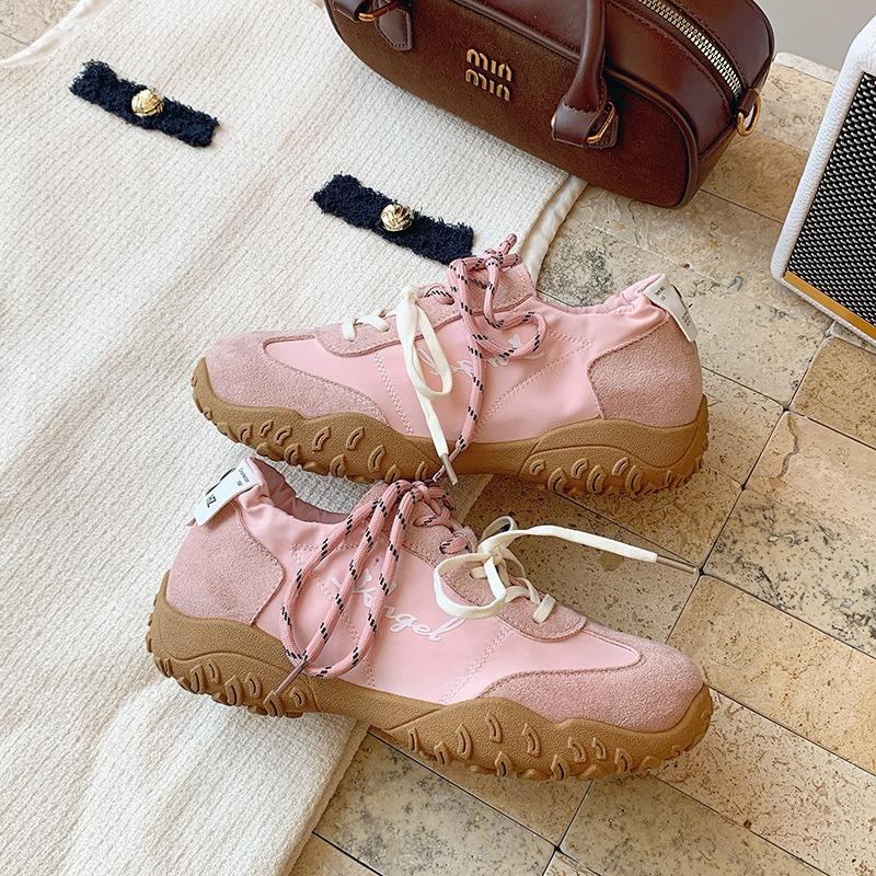 Ballet style mandarin duck lace-up women's new retro versatile platform leisure sports