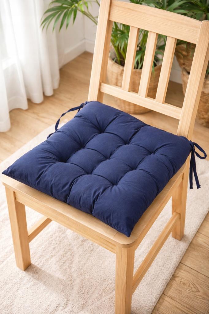 Poduszka siedzisko 40x40 cm granatowa miękka do ogrodu i na taras 1 szt.