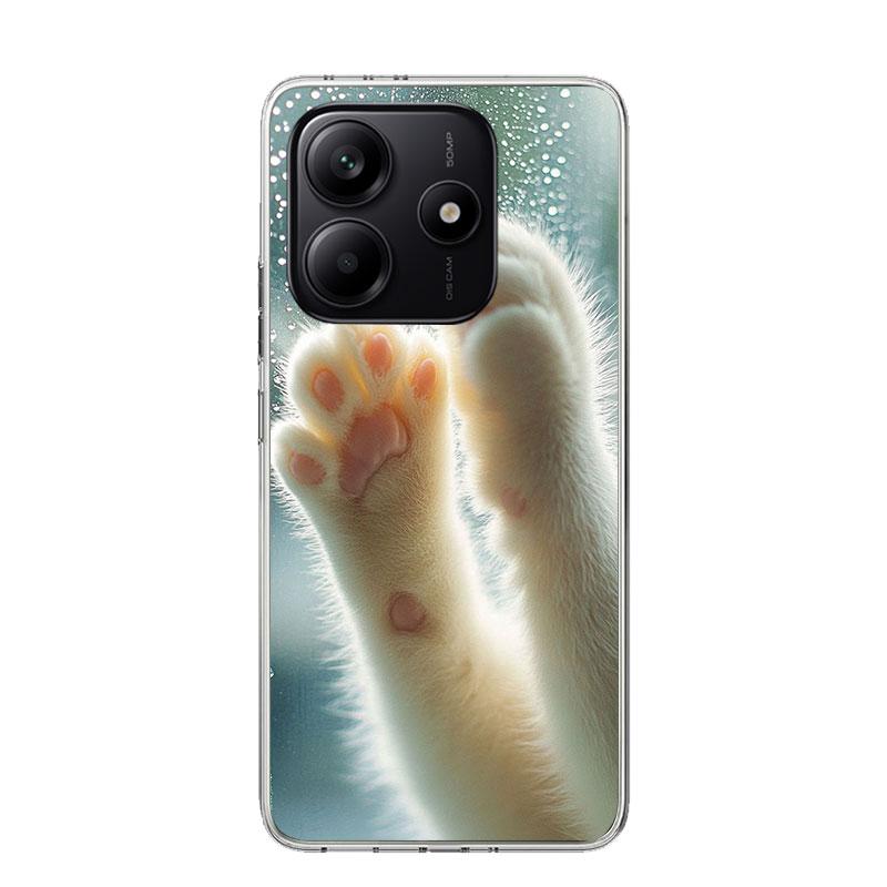 

Розовый Кот Лапа Телефон Чехол Для Xiaomi Redmi Note 15 14 13 12S 12 Pro Plus 11S 11E 11 11T 10S 10 Искусство Мягкий Узор Чехол Redmi N Redmi Note 13 Pro 4G