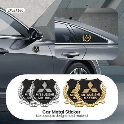 3D Metal Car Emblem Stickers 2 PCS For Outlander, ASX, Eclipse Cross, Pajero Side Trunk Door Window Decoration