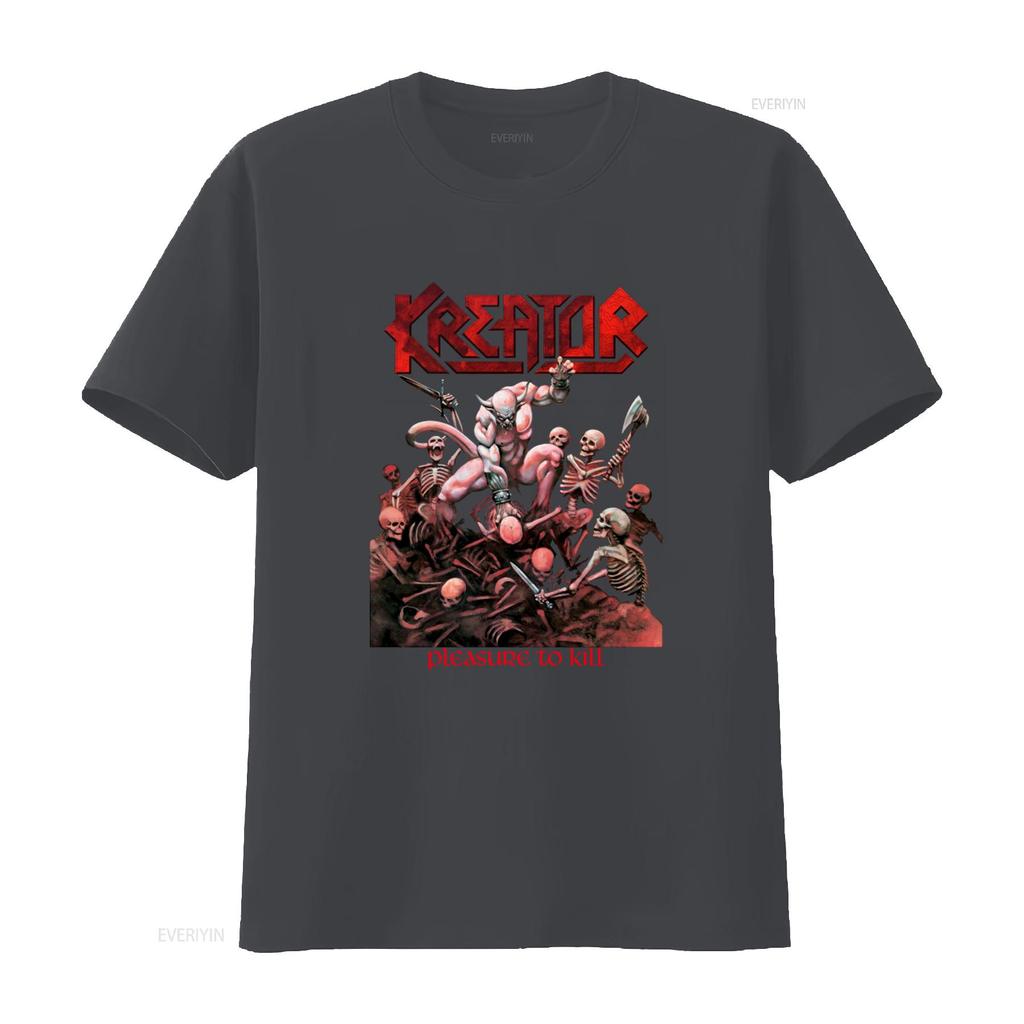 Kreator Pleasure To Kill Death Metal Print Short Long Sleeve Black T Shirt for Sizes 345Xl Vintage Washed Graphic