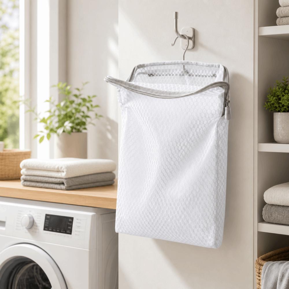 Mesh Design Hanging Storage Bag Large Capacity Hanging Mesh Bag Storage Organizer Kitchen Storage