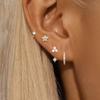 4PCS Fashion Zircon Round Hoop Earring Set Women Temperament Flower Ear Stud Huggie Earring Tragus Piercing Cartilage Jewelry