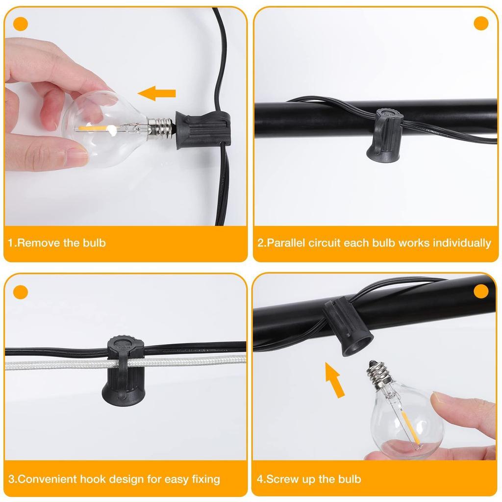 Vintage LED Solar Waterproof Outdoor String Lights for Garden and Patio Decoration