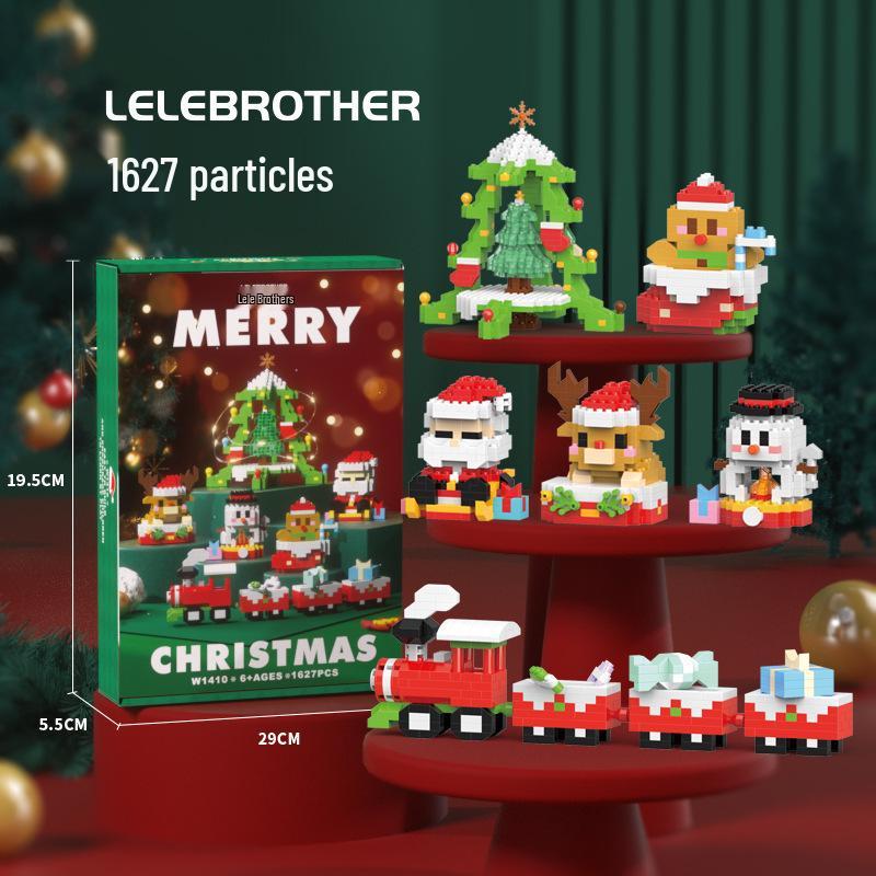 Christmas Tree Music Box Building Kit: Compatible with Lego, Santa Claus Tabletop Ornament Model