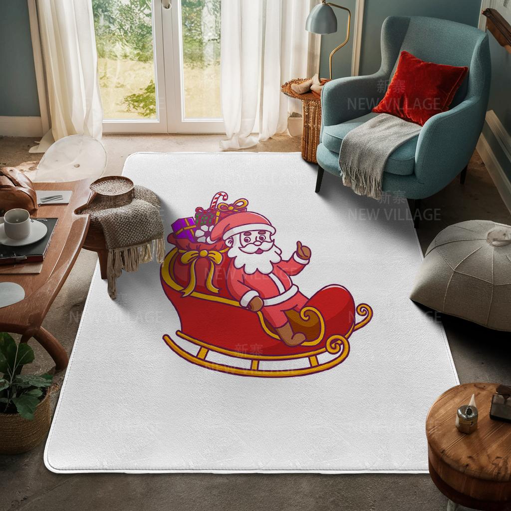 House Entrance Carpet Home Door Mat Living Room Bath Foot Bathroom Non-slip Water Absorption Rugs Bath Merry Christmas Winter