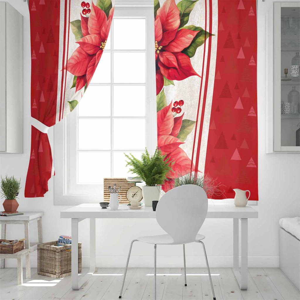 Weihnachtsbaum Blumen Verdunkelungsvorhänge für Wohnzimmer Schlafzimmer Fensterbehandlung Jalousien Vorhänge