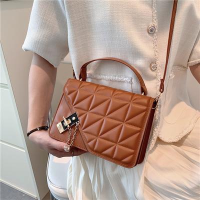 Bag Women's 2025 Fashion Versatile Handbag Solid Color Indented Rhombus Ins One Shoulder Crossbody Women's Bag Fashion