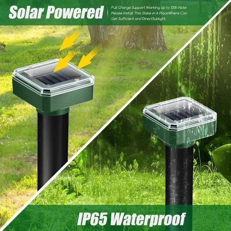 1/2/4PCS Solar Powered Ultrasonic Sonic Mole Pest Rodent Repeller Repellent Yard Outdoor Lamp Backyard Farmland Mouse Repeller