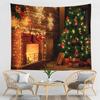 Christmas Tree Tapestry Christmas Gift Fireplace Snowflakes Santa Claus Winter Farmhouse Decoration Kitchen Wall Blanket