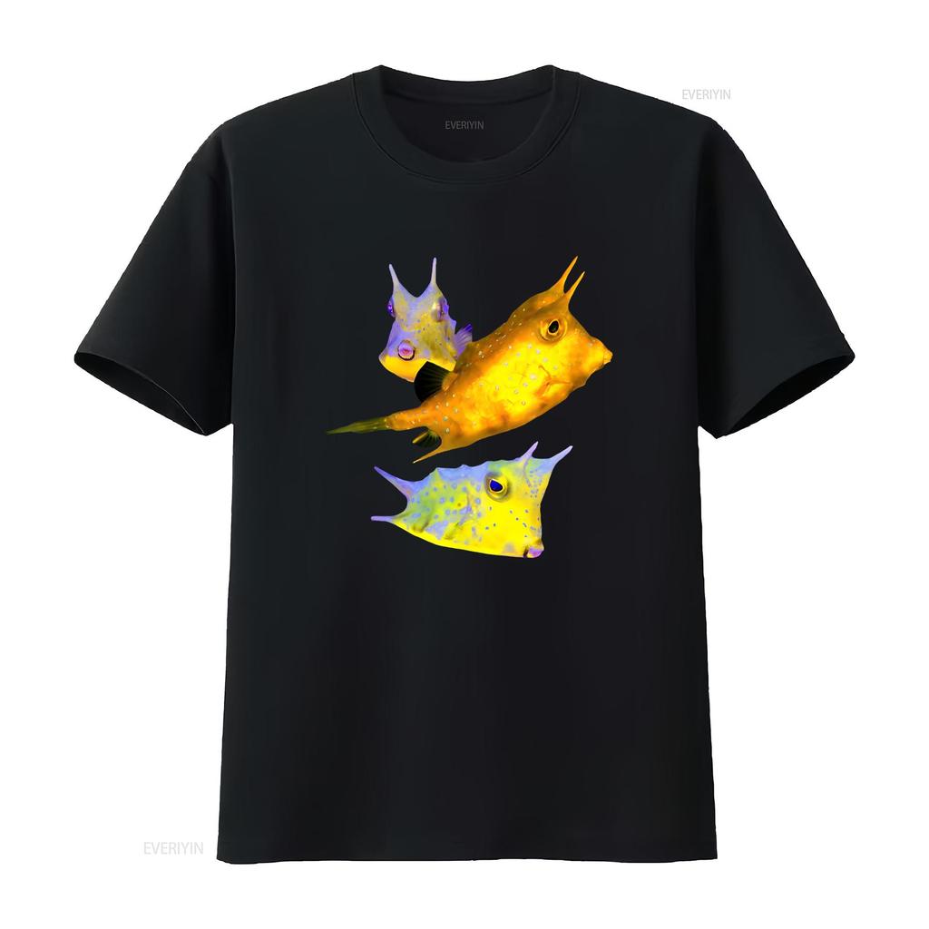 Kabeljau Fisch Salzwasser Aquarium Riffaquarium Kofferfisch Liebhaber T-Shirt vintage Gewaschen Lässig Leicht Bequem grafisch Mode
