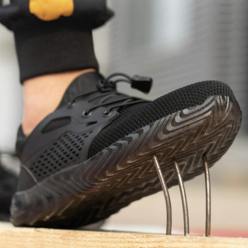 Fashion Men Safety Boots Steel Toe Work Shoes Summer Breathable Sneakers Puncture Proof Anti-smash Boot Non-slip Lightweight Women Shoes