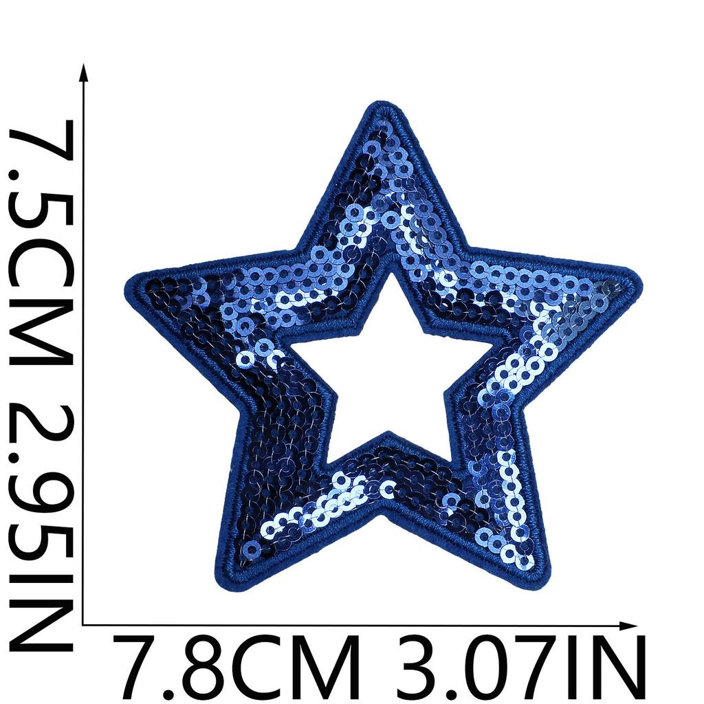 Spieltag Cartoon Stickerei Stoffaufkleber Pentagramm Sternmuster Bügelaufkleber Kleidung Hut Gepäck DIY Lochreparatur