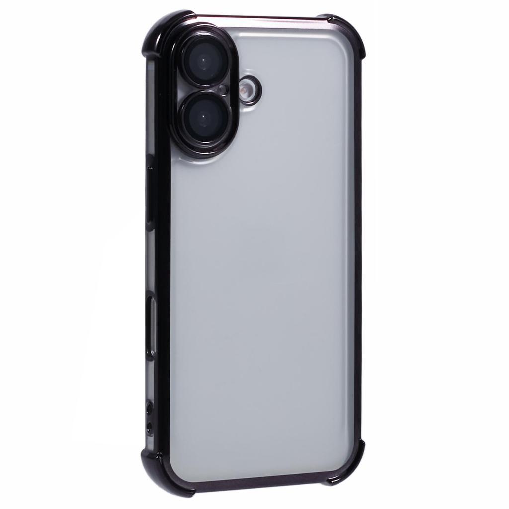 For iPhone 16 Case Electroplating Clear TPU Phone Cover with Lens Film