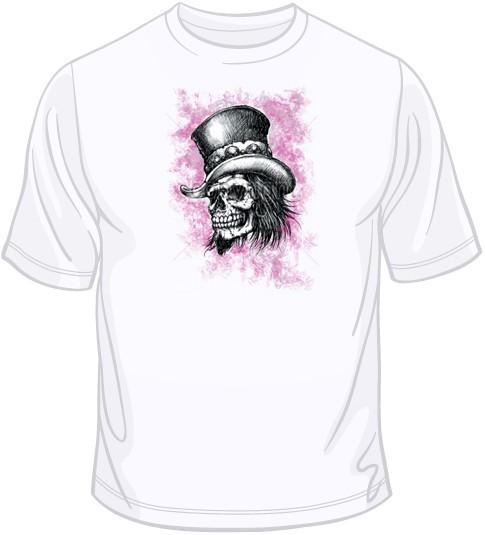 

Skull with Top Hat- With Pink Cloud T Shirt You Choose Style, Size, Color 10024 5XL різнокольоровий