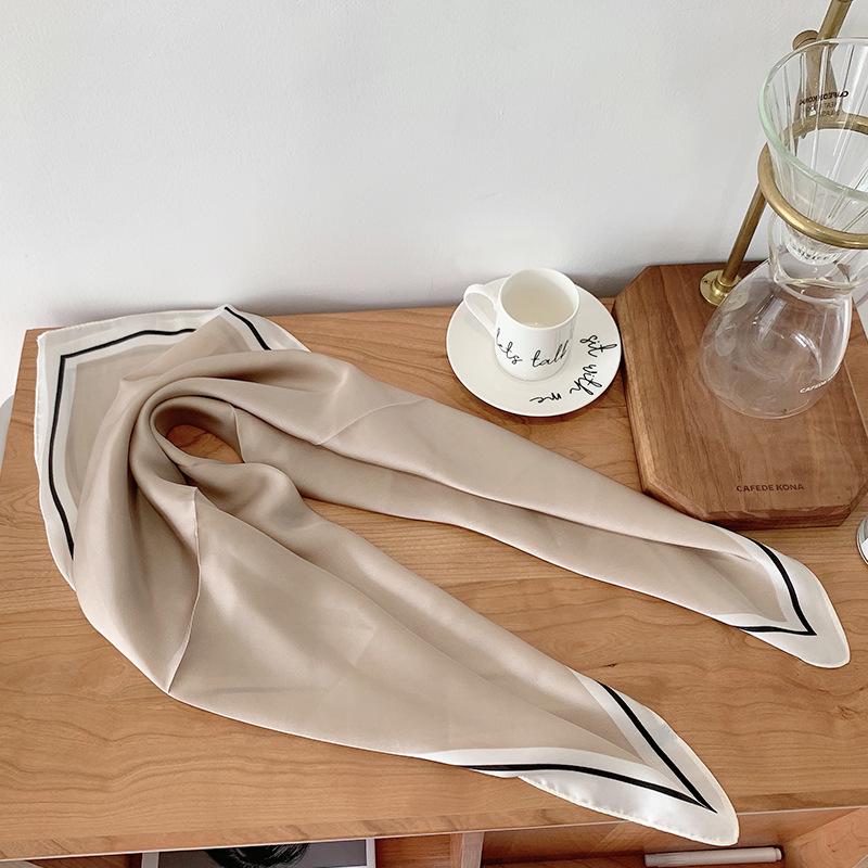 Retro Koreanischer Polka Dot Seiden-Haarknoten: Vielseitiger Damen-Dekorschal für Frühling und Herbst, 70×70 cm.