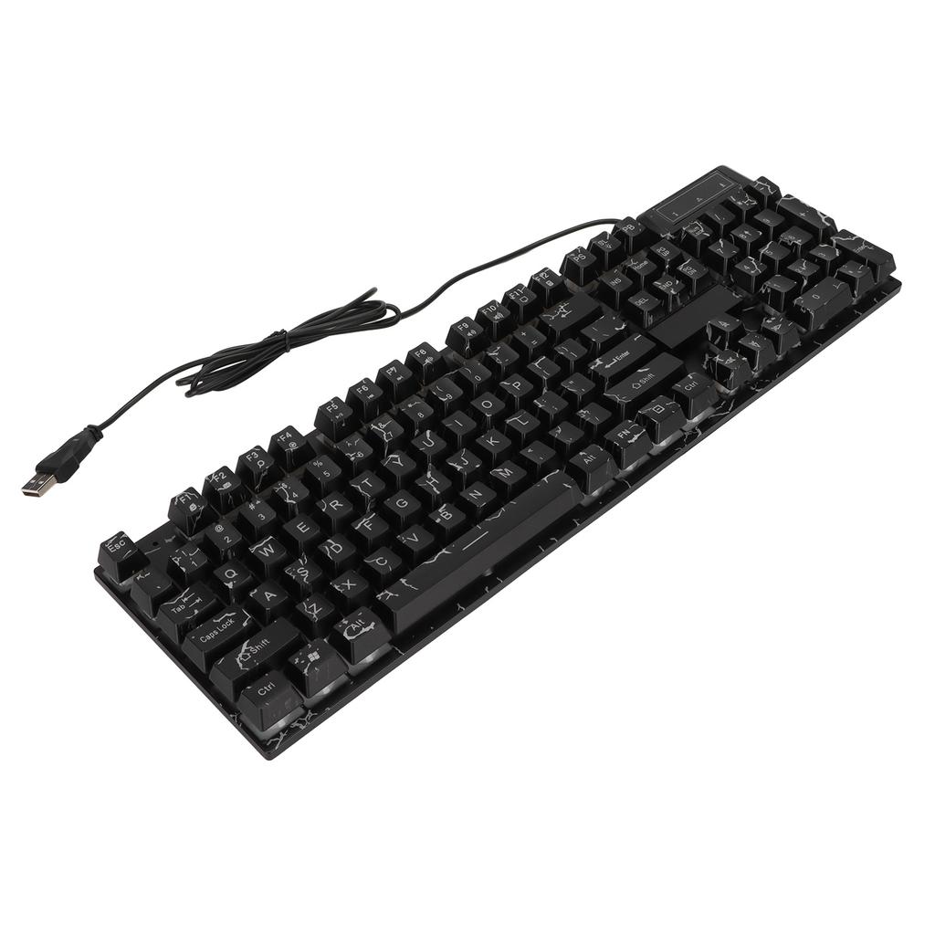 Wired Mechanical Gaming Keyboard 104 Keys Colorful Light Suspended Keycaps Comfortable Touch USB