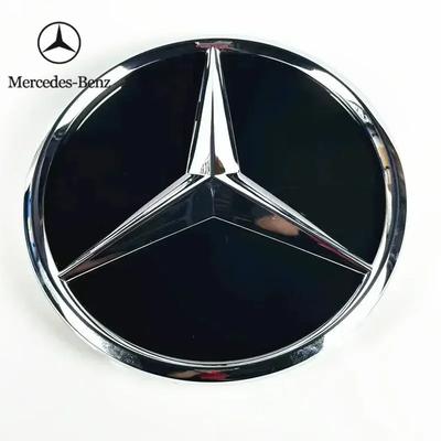 C200 E300 2026 Hot 3d Chrome Black Star Logo Car Front Grille Emblem For Mercedes Benz W205 W212 W207 A B C E SLK GLK CLA CLS Vi