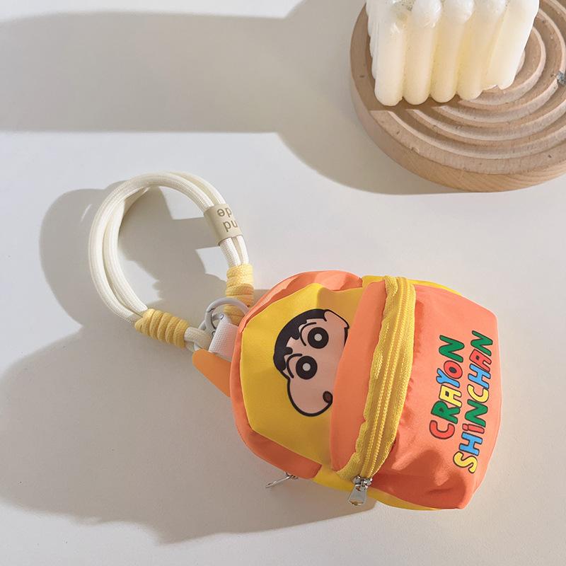 Crayon Shin-Chan Bag Mobile Phone Lanyard Wallet Earphone Case Storage Bag Anti Throwing Wrist Strap Cartoon Gifts for Kids Bag