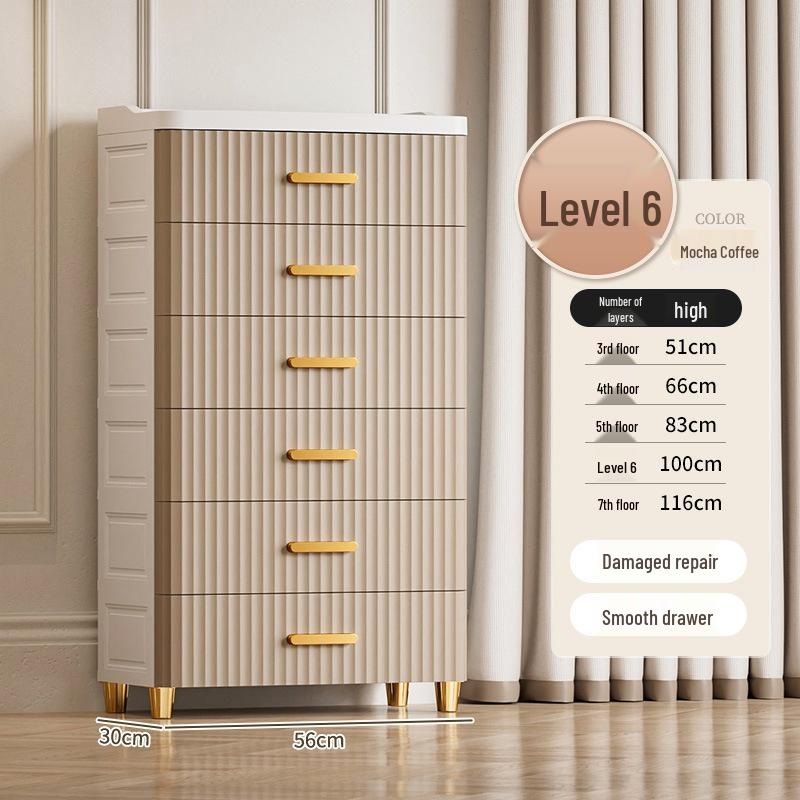 Multi-Layer Plastic Storage Cabinet for Living Room and Bedroom