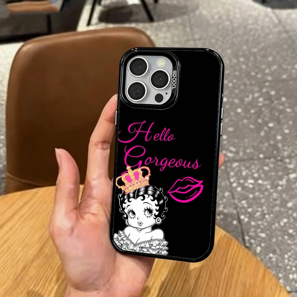 G-Girl G-Betty-es BoOpS   Phone Case For iPhone17,16,15,14,13,12,11 Plus,Pro Max Colored Silver Plated Inside Cover