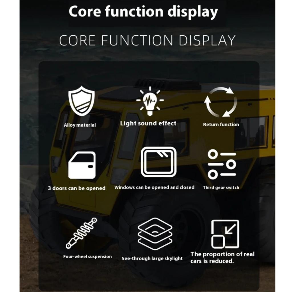Model de Mașină ATV Sherp Rusia la Scară 1/24 cu Lumini LED - Detalii Realiste pentru Joacă de Aventură pentru Copii - Distracție Cross-Country, Vehicul de Jucărie