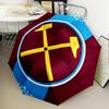1PC West Football Printed Umbrella Folding umbrella, automatic umbrella 8-Frame for Travel, camping Fan gifts Christmas Gifts