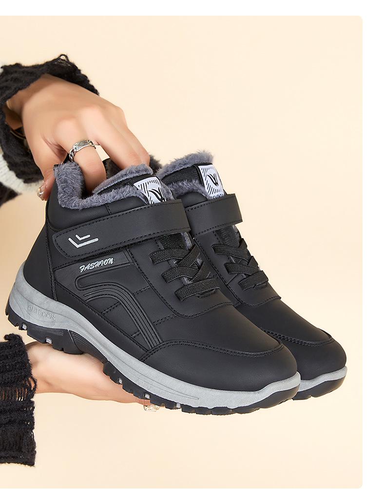 Damen 2025 Herbst/Winter Baumwoll-Wanderstiefel mit Fleecefutter - Verdickte Schneestiefel