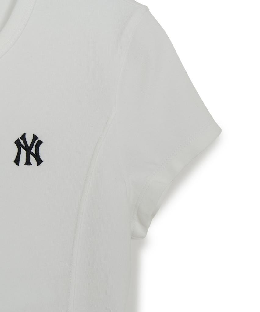Emelbi Women'S Slim Crop Fit Cap Sleeve Short Sleeve T-Shirt Ny (White)