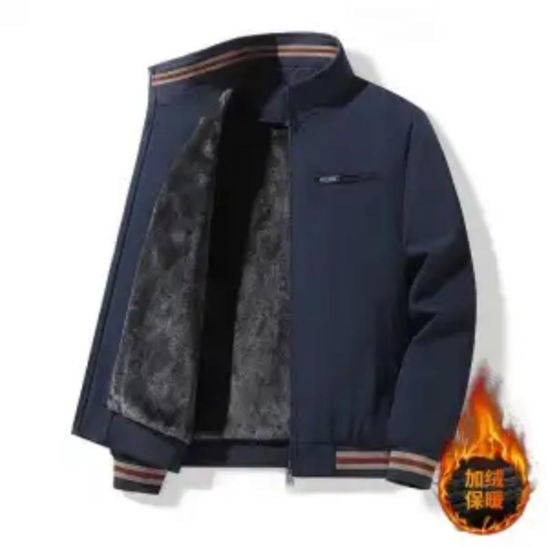 Spring and Autumn Men's Casual Jacket Loose Multi-Pocket Workwear Plush Warm Large Size