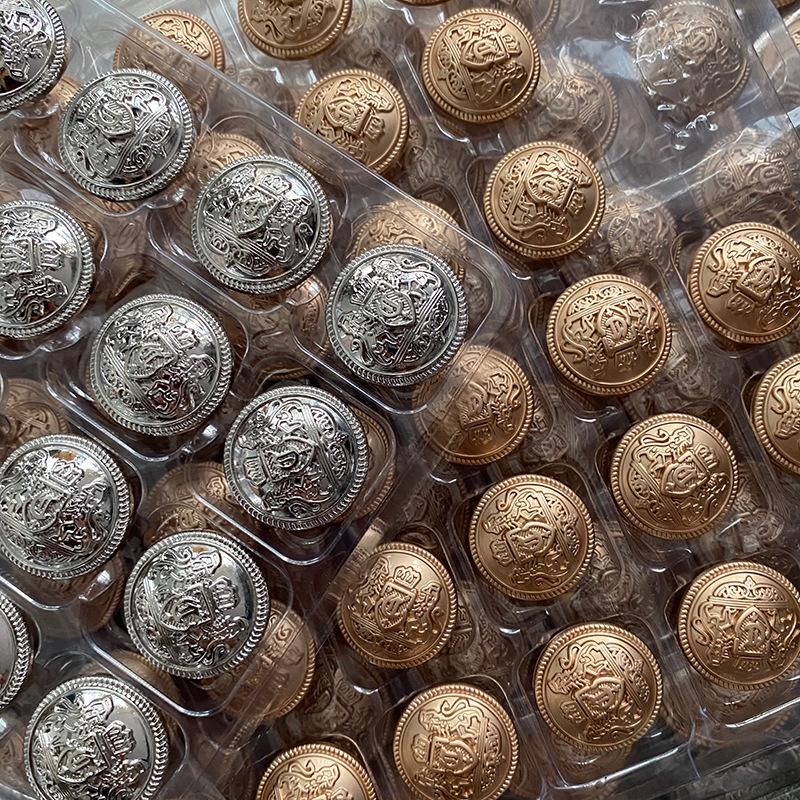 Yisen ESSTUDIO Ρετρό Κολεγιακό Στυλ Διπλός Λέοντας Μεταλλικό Κουμπί Σχολικό Μπουφάν