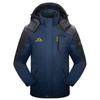 KEFITEVD Winter for Outdoor and Navy Size Men's Jacket, Fleece-Lined Windbreaker, Warm, Water-Repellent, Activities, Motorcycle, Skiing, Camping,