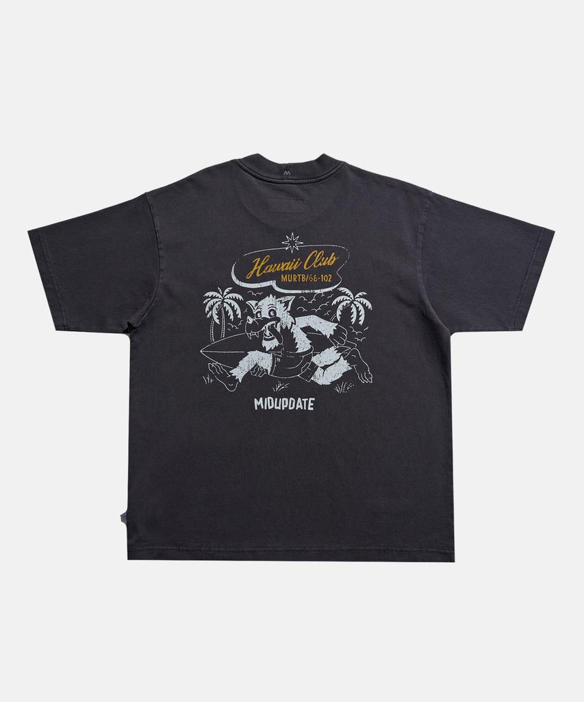 Mideueobdeiteu Hawaii Club Print T Shirts Charcoal Gray
