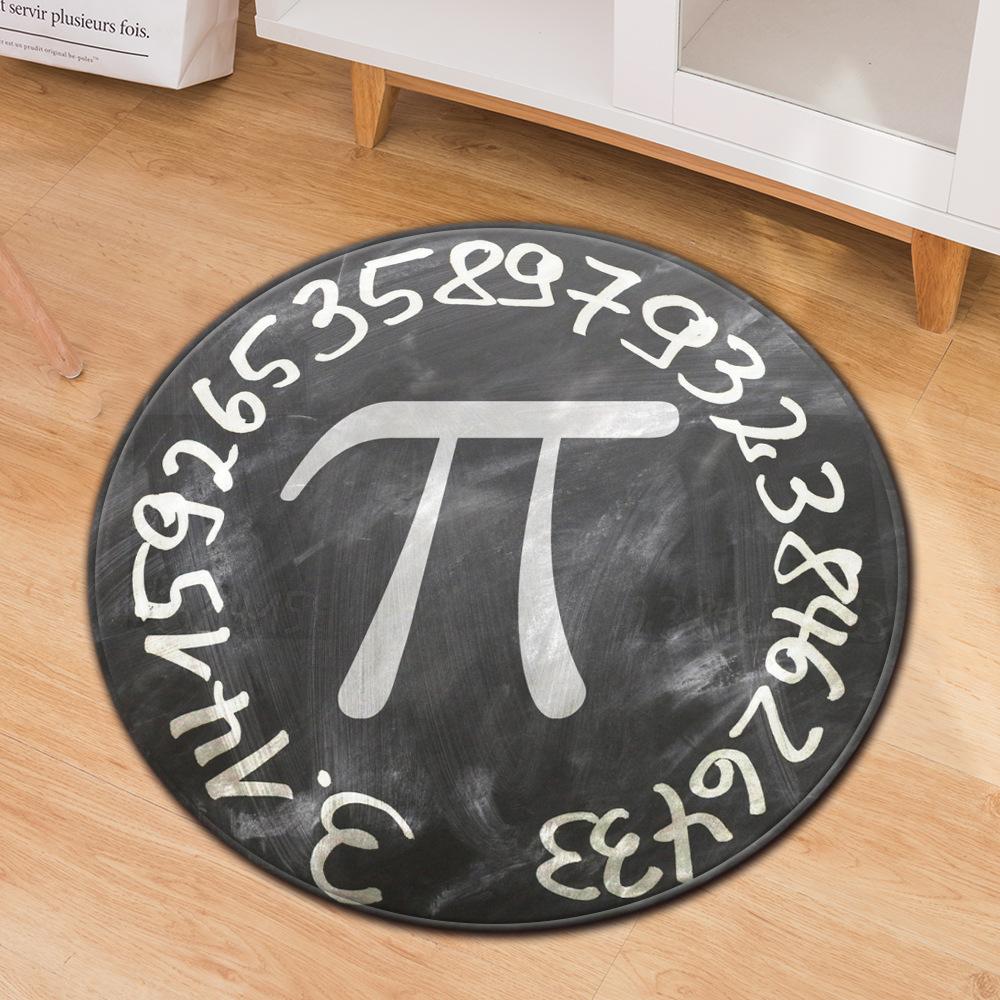 Living Room Mat Computer Chair Mat Round Anti-Slip Modern Creative Carpet Print Bee Clock Kids Bedroom Carpet