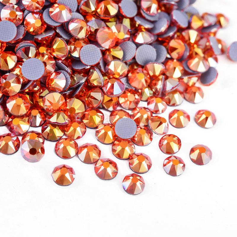 Eight Big And Eight Small Imitation Austrian Hot Diamond Ab Color, Glass Rhinestone Hot Melt Adhesive Bottom Hot Diamond Diy Clothing Accessories