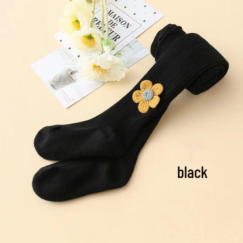 

Девичьи весенне-осенние колготки-леггинсы - Детские цельные брюки XL (6-8 years) чёрный