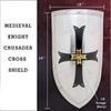 Scudo Crociato Cavaliere Medievale Acciaio 18G Scudo LARP Replica Costume