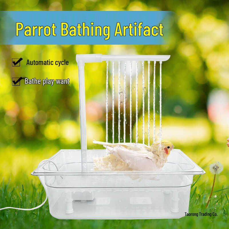 

Самоциркулирующий душ для попугаев, для крупных птиц и корелл Parrot Bathtub - White