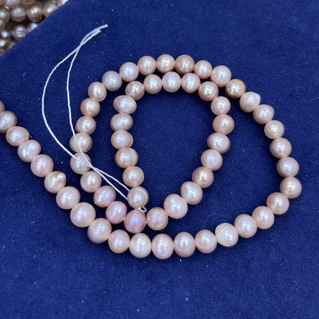 1String, Yellow Purple Multicolor Natural Freshwater Pearls, Handmade Potato Pearl Beads for Jewelry Making DIY Crafts (Beads 5-6mm, Length 36cm)