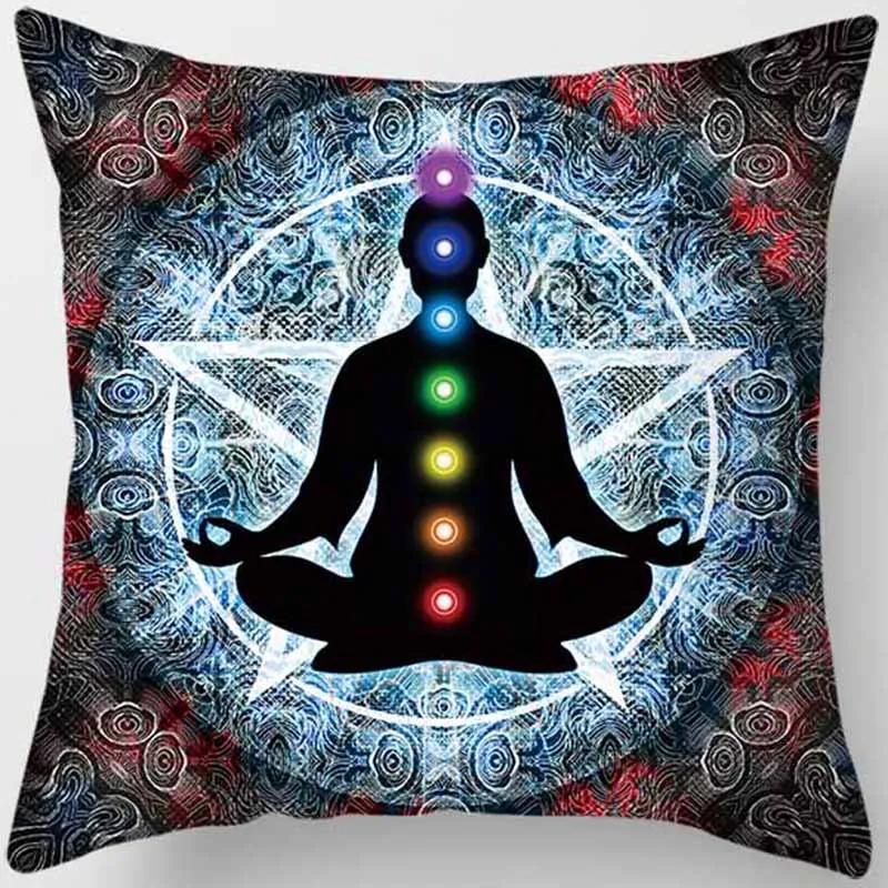 Mysterious Vintage Religious Yoga Symbol Pillowcases Home Decor Housse De Coussin Cojines Decorativos Para Sofá Poduszka