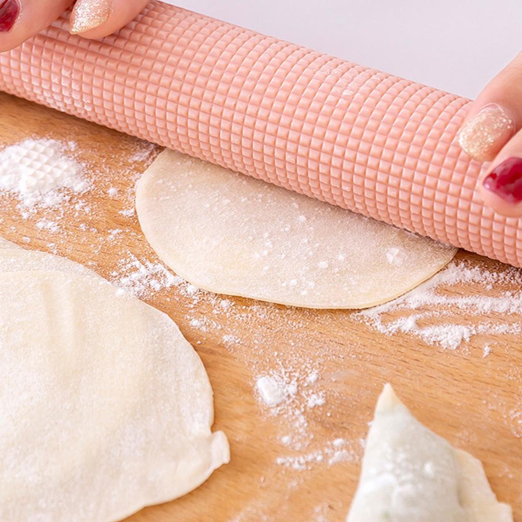 Non-Stick Textured Rolling Pin Household Dumpling Skin Mini Rolling Pins Stick Dough Baking Tool Gadgets Roller Kitchen