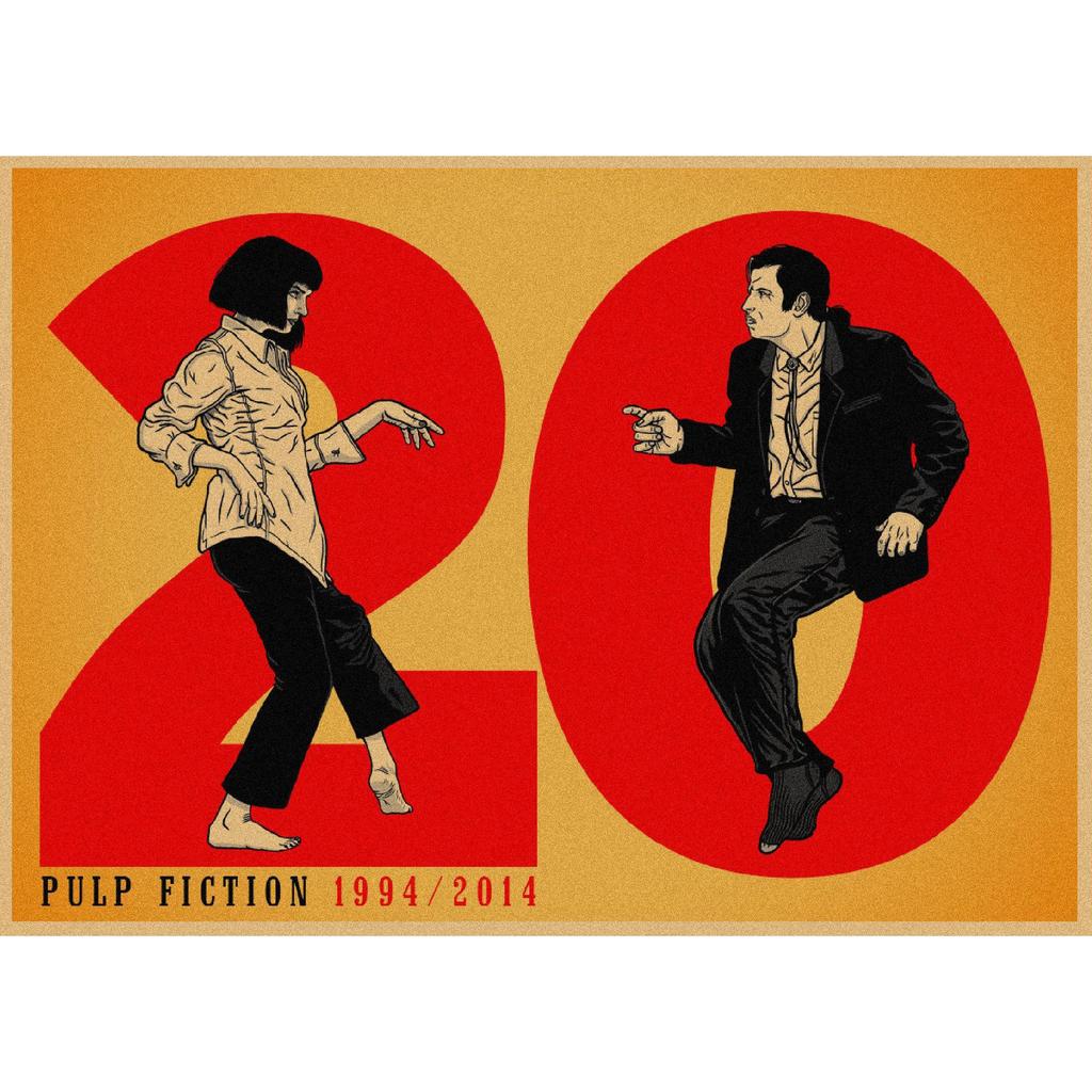 Pulp Fiction Retro Kraft Paper Poster - Classic Bar Wall Decoration