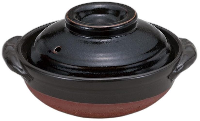 Yuzu Tenmoku Pot X 15 X Earthenware Can Be Used Over an Open Setomonohonpo 5.0 [17 8.5cm] Pot, Ceramic, Flame,